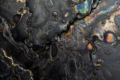 Abstrakte Textur: Dunkle Opaleszenz und Goldakzente